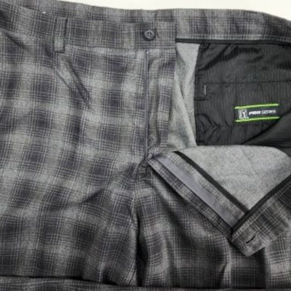 PGA Tour men's golf pants 44x32 gray checkered - Picture 2 of 4